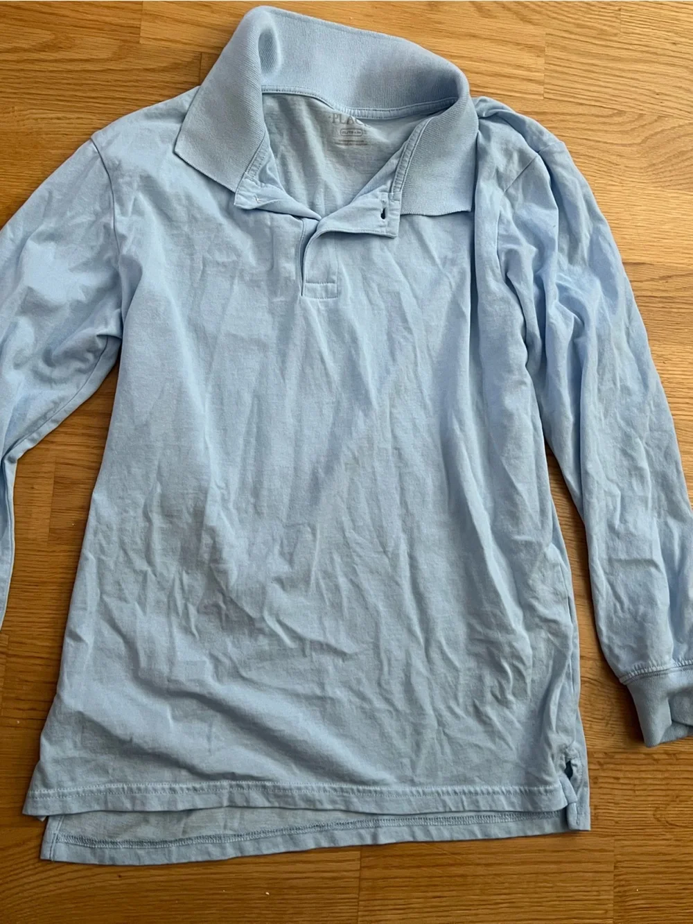 Old Navy Men's Light Blue Long-Sleeve Polo